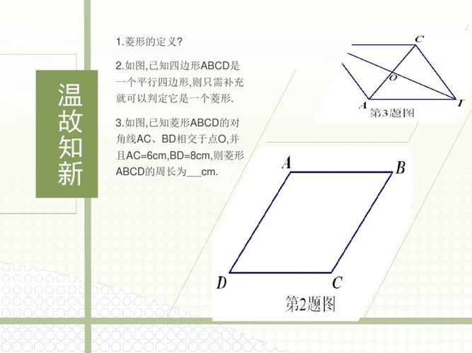 菱形的标准定义：平行四边形中的独特形状