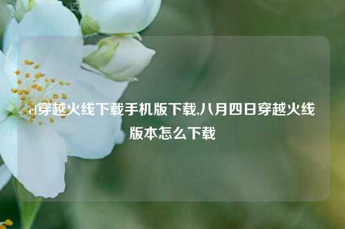 cf穿越火线下载手机版下载,八月四日穿越火线版本怎么下载