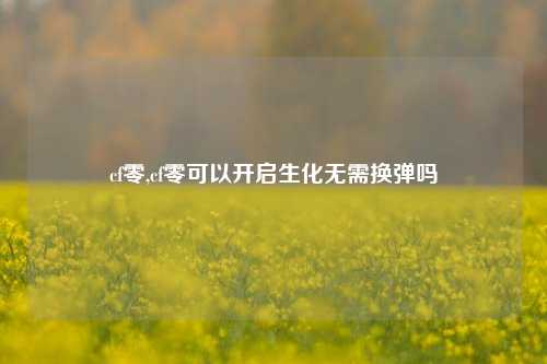 cf零,cf零可以开启生化无需换弹吗