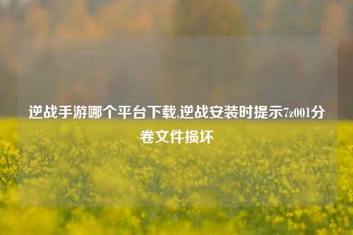 逆战手游哪个平台下载,逆战安装时提示7z001分卷文件损坏