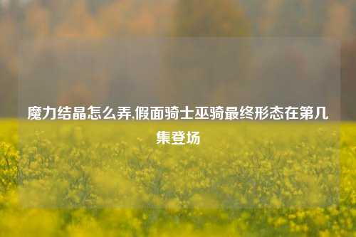 魔力结晶怎么弄,假面骑士巫骑最终形态在第几集登场