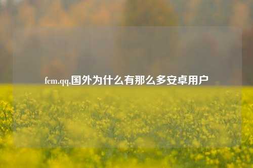 fcm.qq,国外为什么有那么多安卓用户