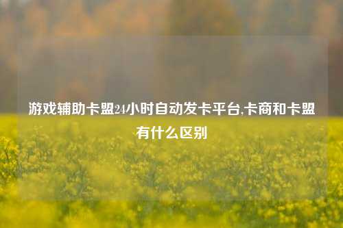 游戏辅助卡盟24小时自动发卡平台,卡商和卡盟有什么区别