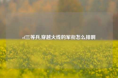 cf三等兵,穿越火线的军衔怎么排啊