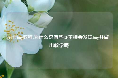 cf卡bug教程,为什么总有些CF主播会发现bug并做出教学呢