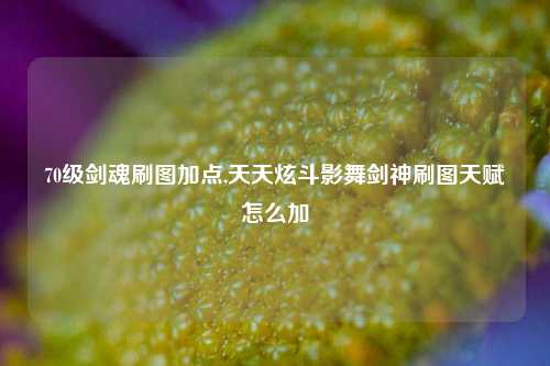 70级剑魂刷图加点,天天炫斗影舞剑神刷图天赋怎么加