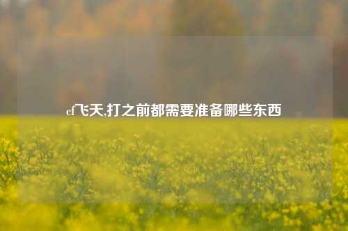 cf飞天,打之前都需要准备哪些东西