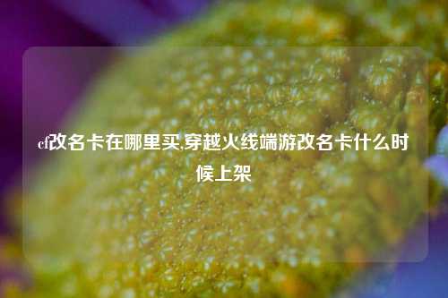 cf改名卡在哪里买,穿越火线端游改名卡什么时候上架