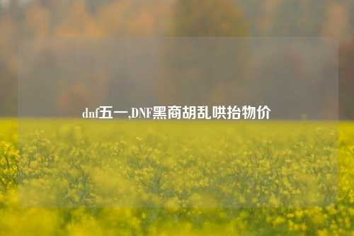 dnf五一,DNF黑商胡乱哄抬物价