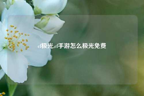 cf极光,cf手游怎么极光免费