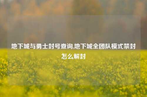 地下城与勇士封号查询,地下城全团队模式禁封怎么解封