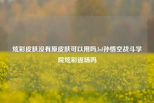 炫彩皮肤没有原皮肤可以用吗,lol孙悟空战斗学院炫彩返场吗