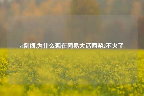 cf倒闭,为什么现在网易大话西游2不火了