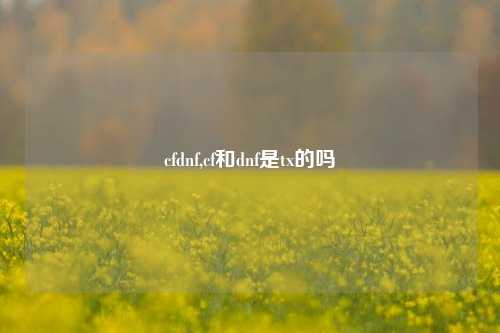 cfdnf,cf和dnf是tx的吗
