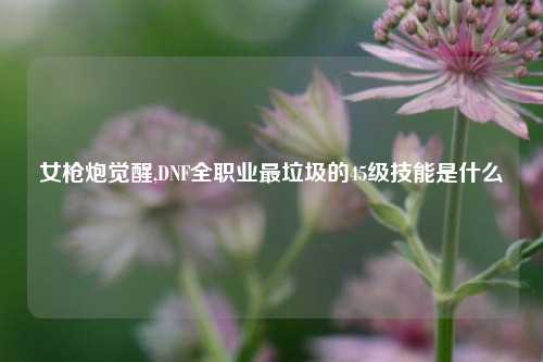 女枪炮觉醒,DNF全职业最垃圾的45级技能是什么