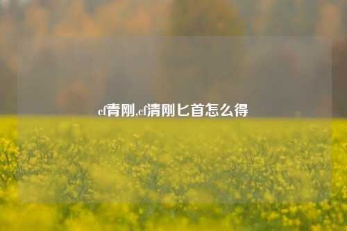 cf青刚,cf清刚匕首怎么得