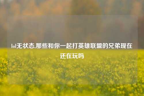 lol无状态,那些和你一起打英雄联盟的兄弟现在还在玩吗