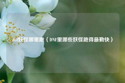 dnf妖怪哪里跑（DNF里哪些妖怪跑得最勤快）