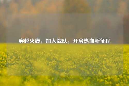 穿越火线，加入战队，开启热血新征程