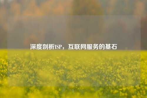 深度剖析ISP，互联网服务的基石