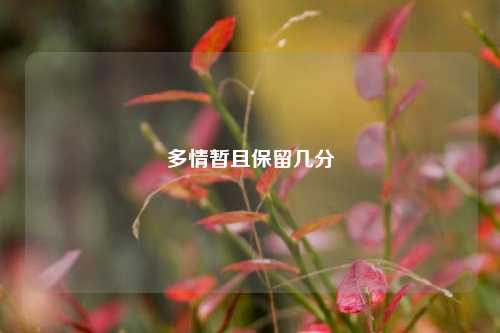 多情暂且保留几分