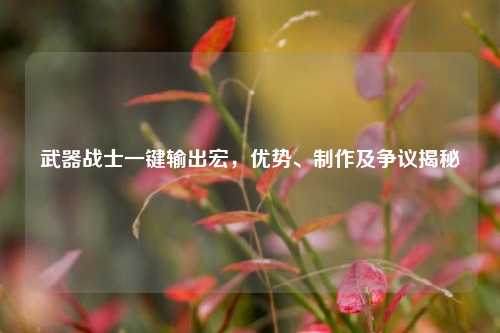 武器战士一键输出宏，优势、制作及争议揭秘