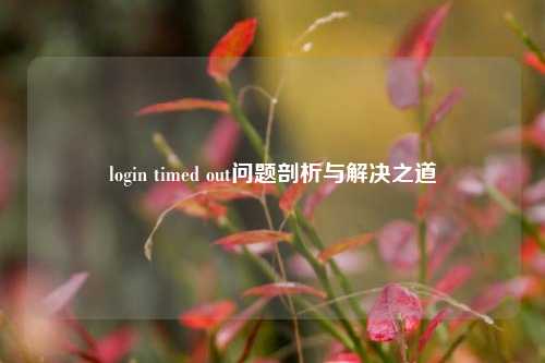 login timed out问题剖析与解决之道