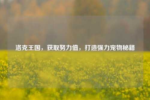 洛克王国，获取努力值，打造强力宠物秘籍