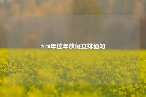 2020年过年放假安排通知