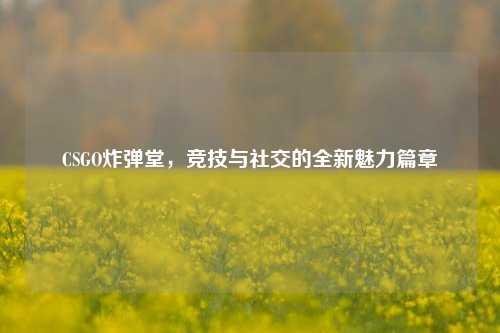 CSGO炸弹堂，竞技与社交的全新魅力篇章