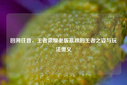 回溯往昔，王者荣耀老版嬴政的王者之姿与玩法奥义